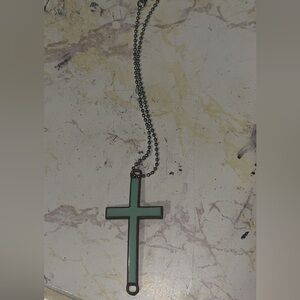 seaphome green cross necklace